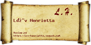 Löv Henrietta névjegykártya
